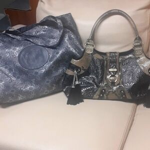 Sharif Snakeskin purse & dust bag 17 x 8.75.  PRE-LOVED, USED 1 DAY!!!!